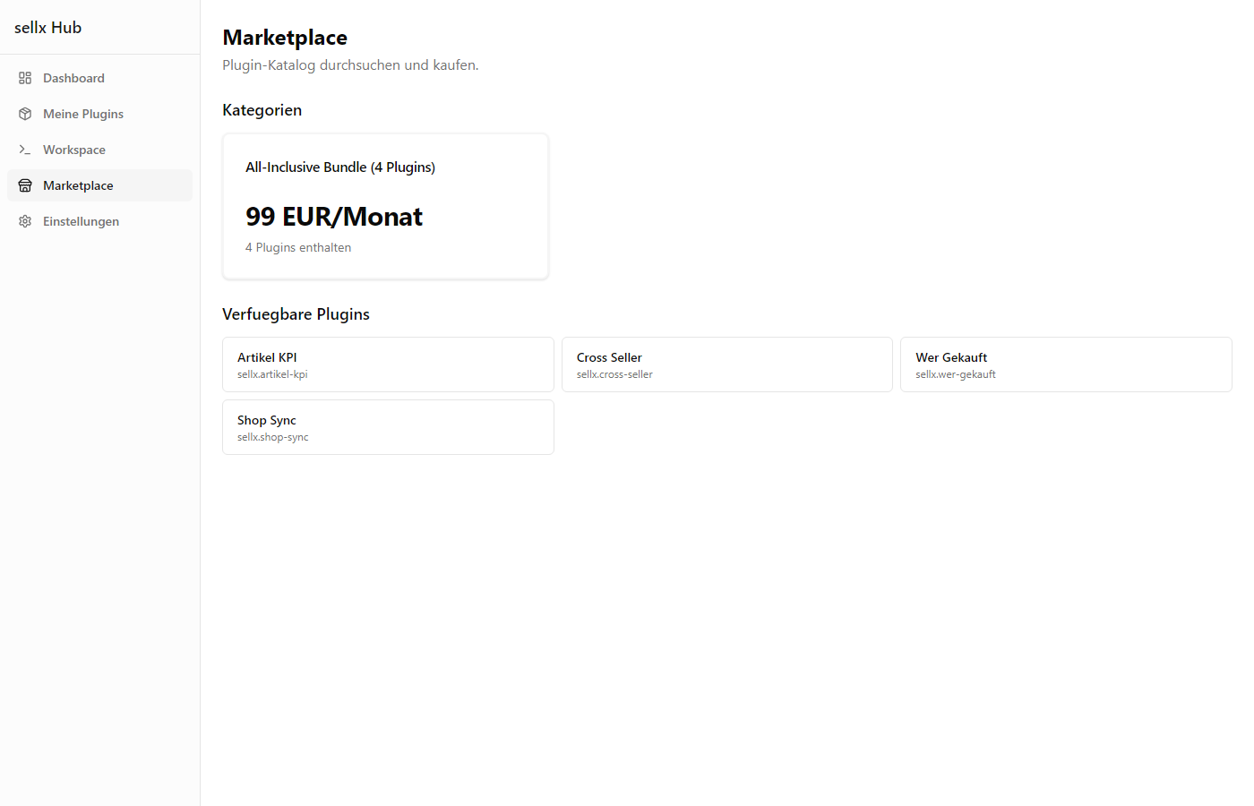 File-Dialog zur Auswahl einer .sellxpkg-Datei mit Filter auf '.sellxpkg' Extension